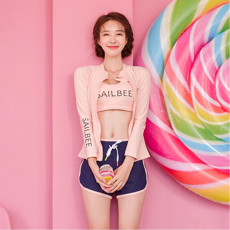 النساء الأزهار المطبوعة Rashgaurd طويلة الأكمام الشمس حماية تصفح القمصان الجلد الغوص علوي شاطئ ملابس السباحة الغوص دعوى بدلة ركوب الأمواج #4