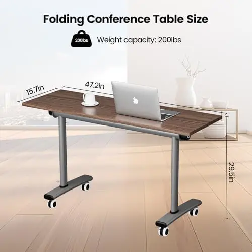 Heavy-Duty Folding Training Table with Locking Casters | Mobile Desk for Conference Room, School Classroom &Training
