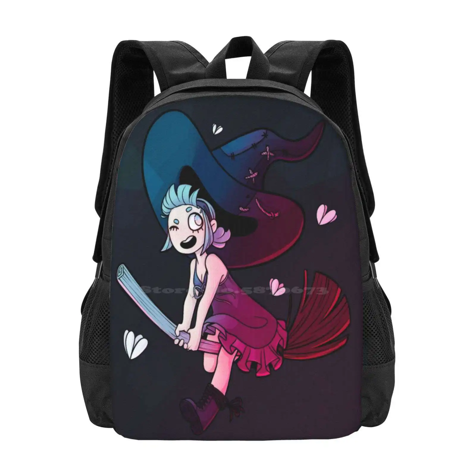 Even The Witch Hot Sale Backpack Fashion Bags Witch Colourful Cartoon Cute