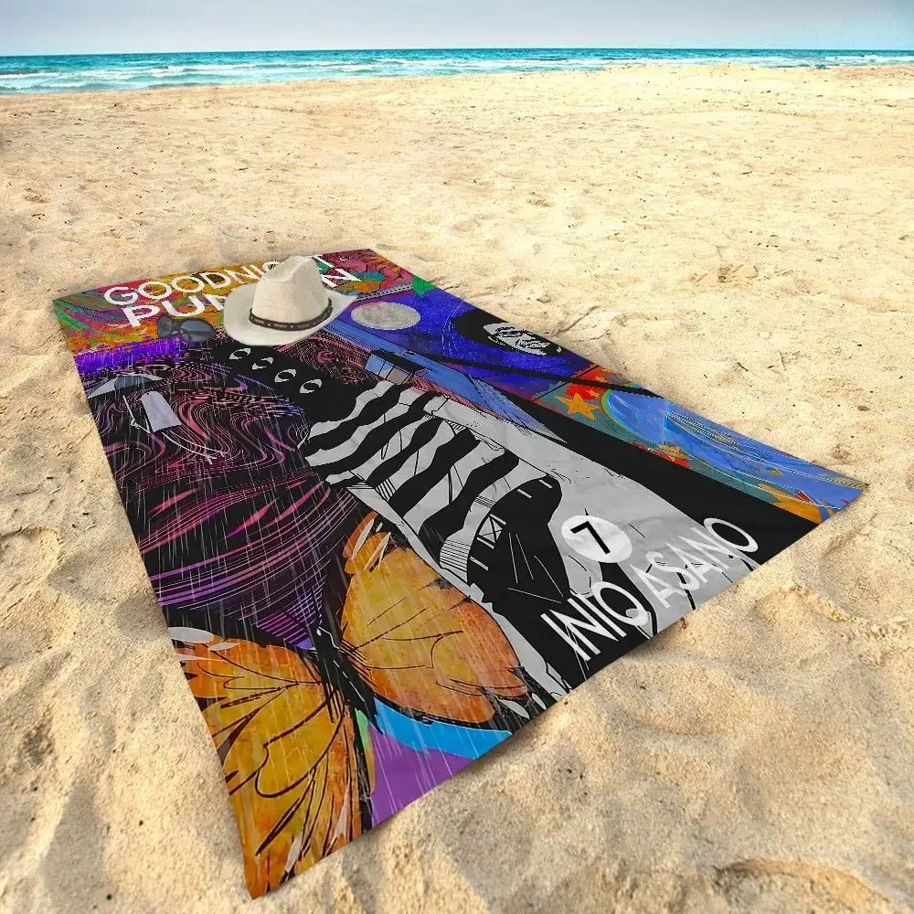 Anime G-Goodnight Punpun Microfiber Beach Towel Absorbent Quick Dry Soft Yoga Swimming Resort Mountain Climbing Towel