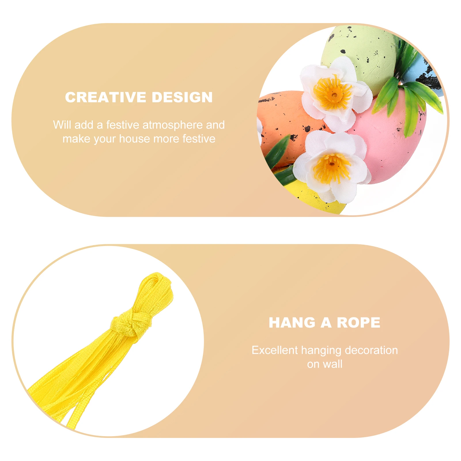 

Artificial Egg Wreath Easter Eggs Door Hanging Simulation Wall Decoration Floral Foam