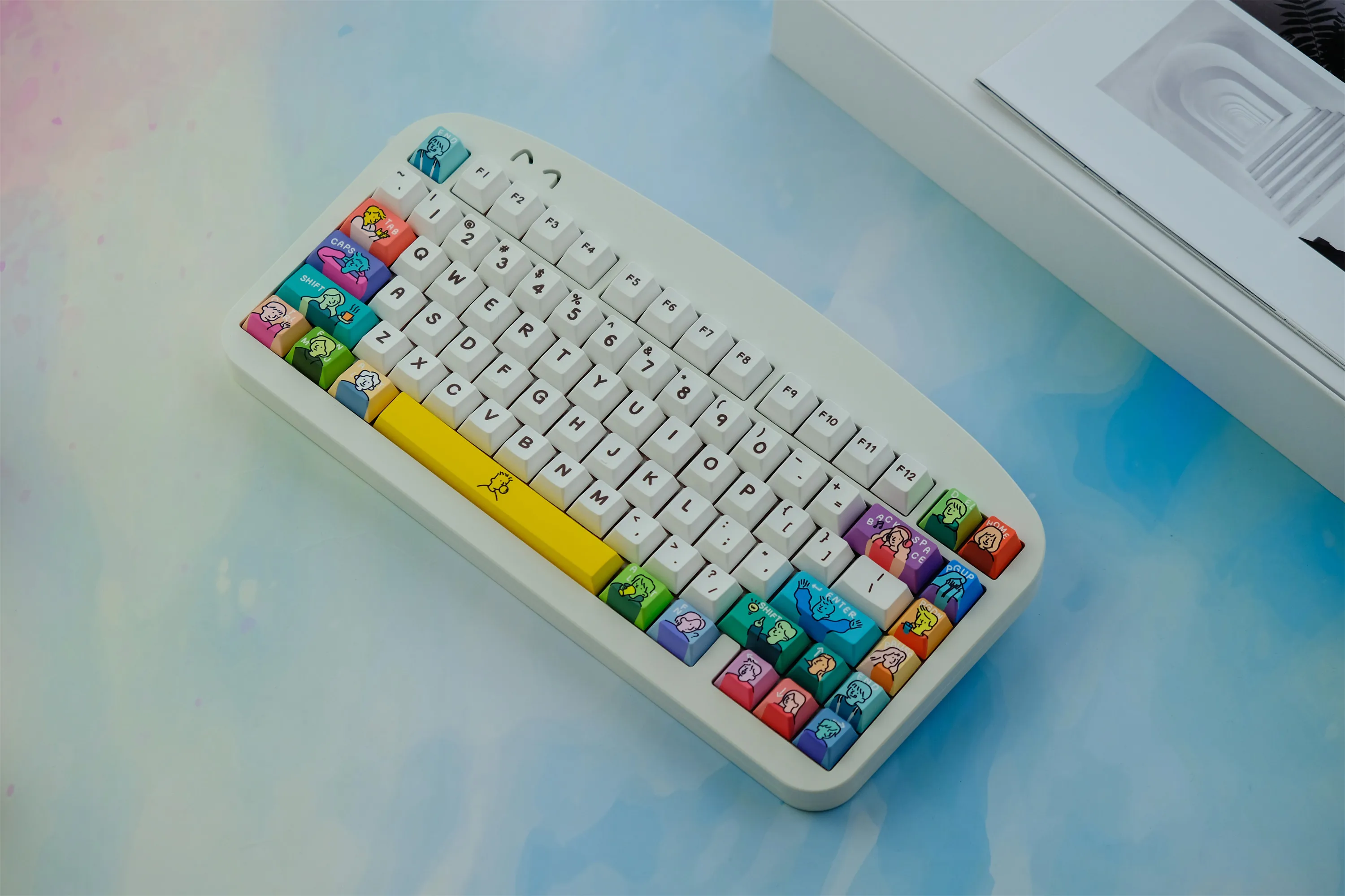 Teclas PBT personalizadas para teclado mecânico, GMK extravagantes Keycaps, Perfil de cereja, DYE-SUB, 129 chaves