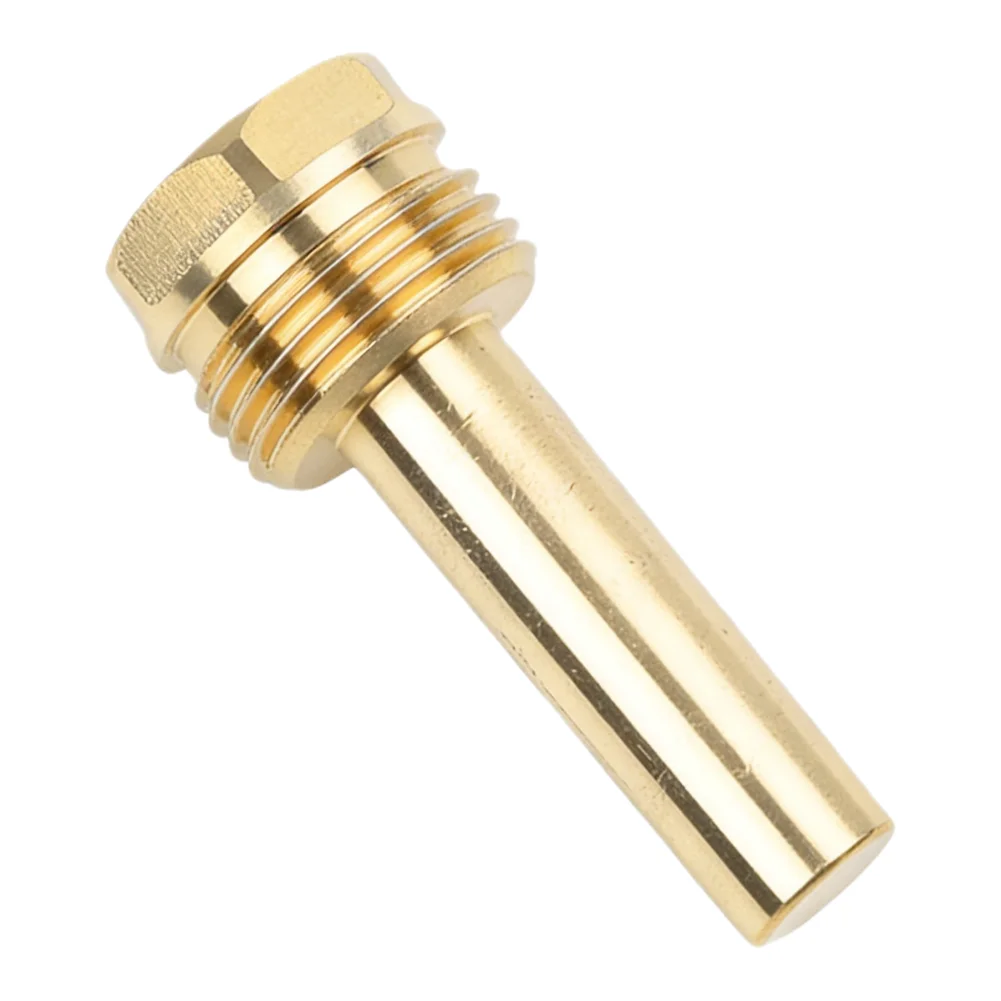 Easy Installation Brass Tube Temperature Sensor Boiler Adapter 56mm Copper Bushing Solid Brass Sleeve Heating System Maintenance
