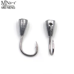 MNFT 20Pcs Overturned Barbed Fishing Hook Trawa Carp Carassius auratus Jig Head Fishhook Carp Fishing Lead Hooks 1-8 #