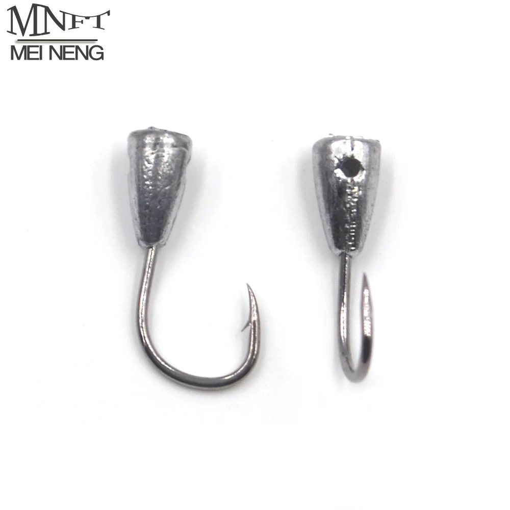 MNFT 20Pcs Overturned Barbed Fishing Hook Grass Carp Carassius auratus Jig Head Fishhook Carp Fishing Lead Hooks 1-8#