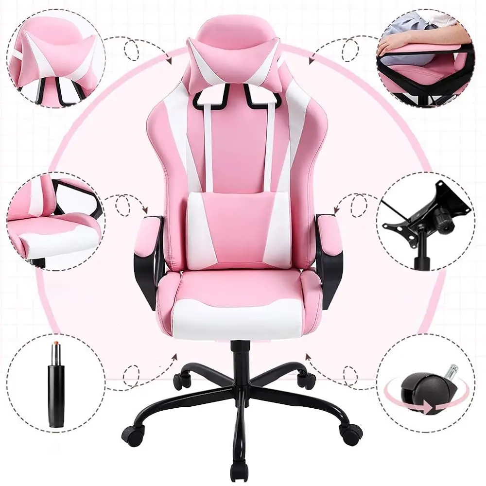 Ergonomic Office Chair Desk Gaming Chair Pc Racing Chair High Ba Executive Recliner Backrest And Seat Height Adjustable Swivel