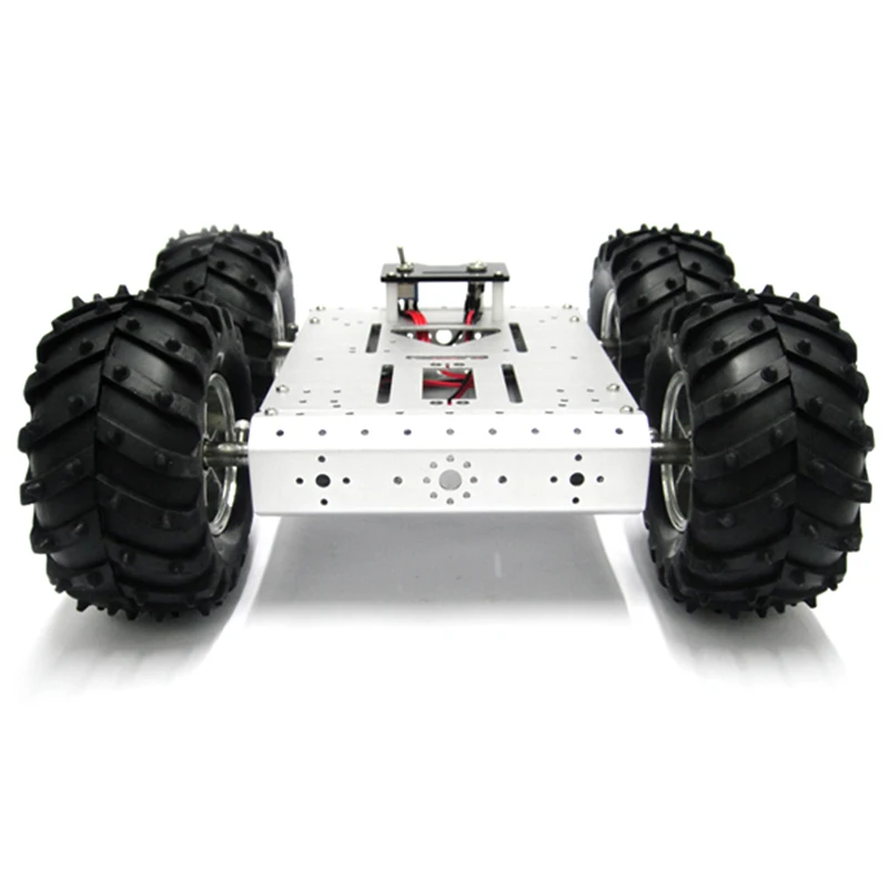 4WD RC سيارة هيكل السيارة المعدنية مع 130 مللي متر الدفة عجلة موتور تيار مباشر على الطرق الوعرة خزان مشروع سيارة روبوت لاردوينو للبرمجة لتقوم بها بنفسك عدة