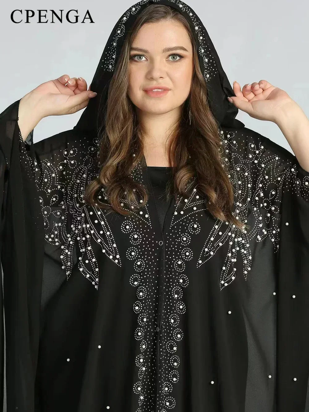 2022 New Muslim Robes Ladies Abaya African Dresses for Women Summer Chiffon Pearl Long Maxi Dress Traditional Clothing Plus Size