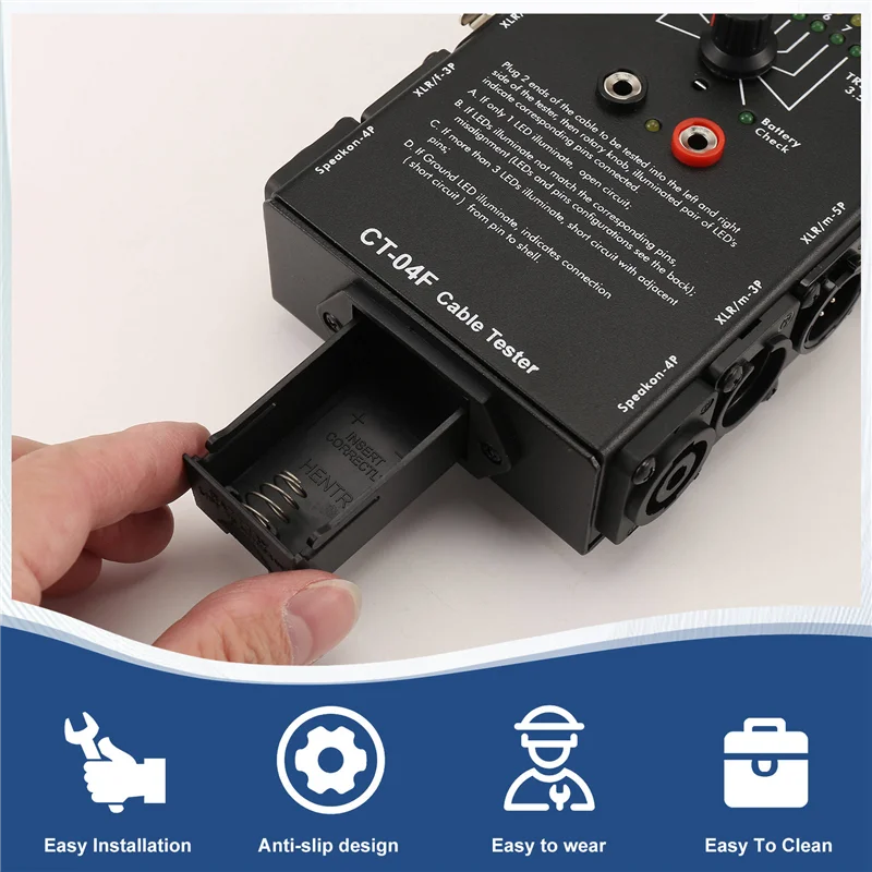 Probador de línea multifuncional de rendimiento estable Probador de línea de señal Xlr de línea de audio