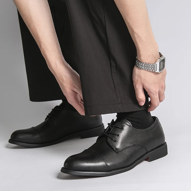 Autumn Fashion Men's Comfortable Round Toe Lace Up Casual Oxford Shoe 2026 Brand New Men's Business Banquet Casual Leather Shoes