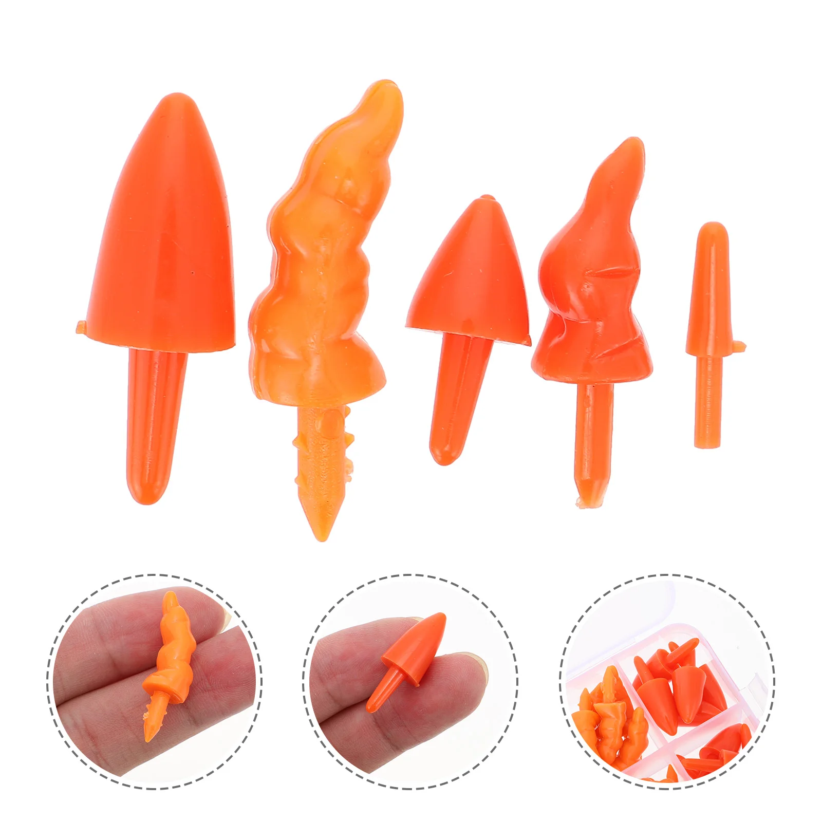 160 Pcs Plastic Snowman Nose Snowballs DIY Christmas Craft Carrot Decorations Toy Child Making Supplies Accessories