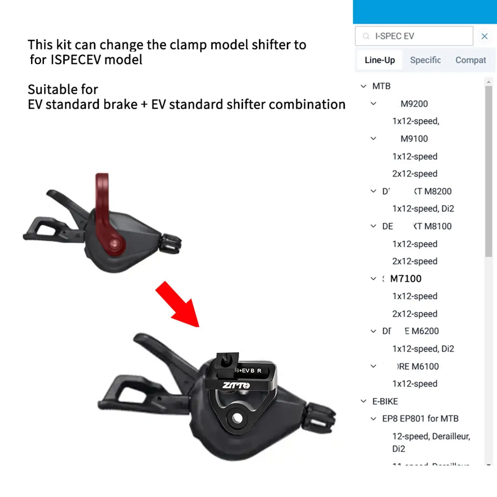 

Professional Bike Shifter Adapter Aluminum Alloy for Road Bicycle Removable Gear Switch Kit for M Series Brake Shifter Systems