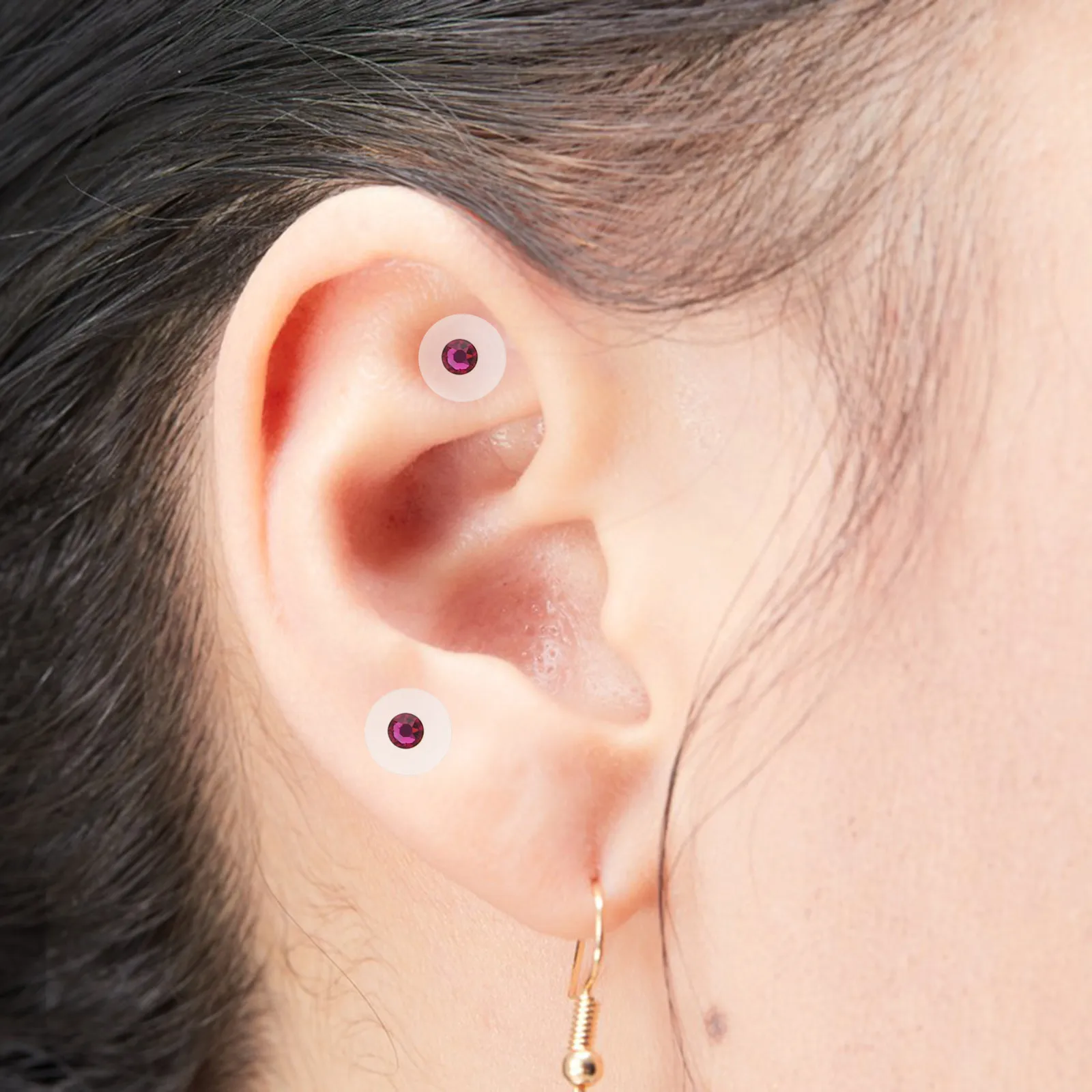 1Sheet Ear Acupoint Massage Patch Transparent Magnetic Acupressure Ear Seeds Disposable Auricular Pressure Stimulation Stickers