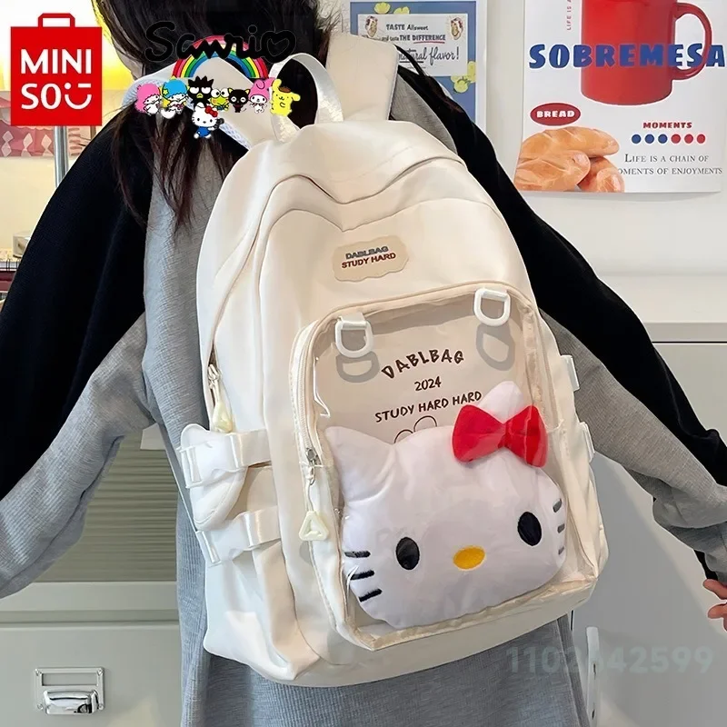 Hello Kitty 2024 New Women's Backpack Fashion High Quality Girls' Backpack Small Fresh Versatile Large Capacity Student Backpack