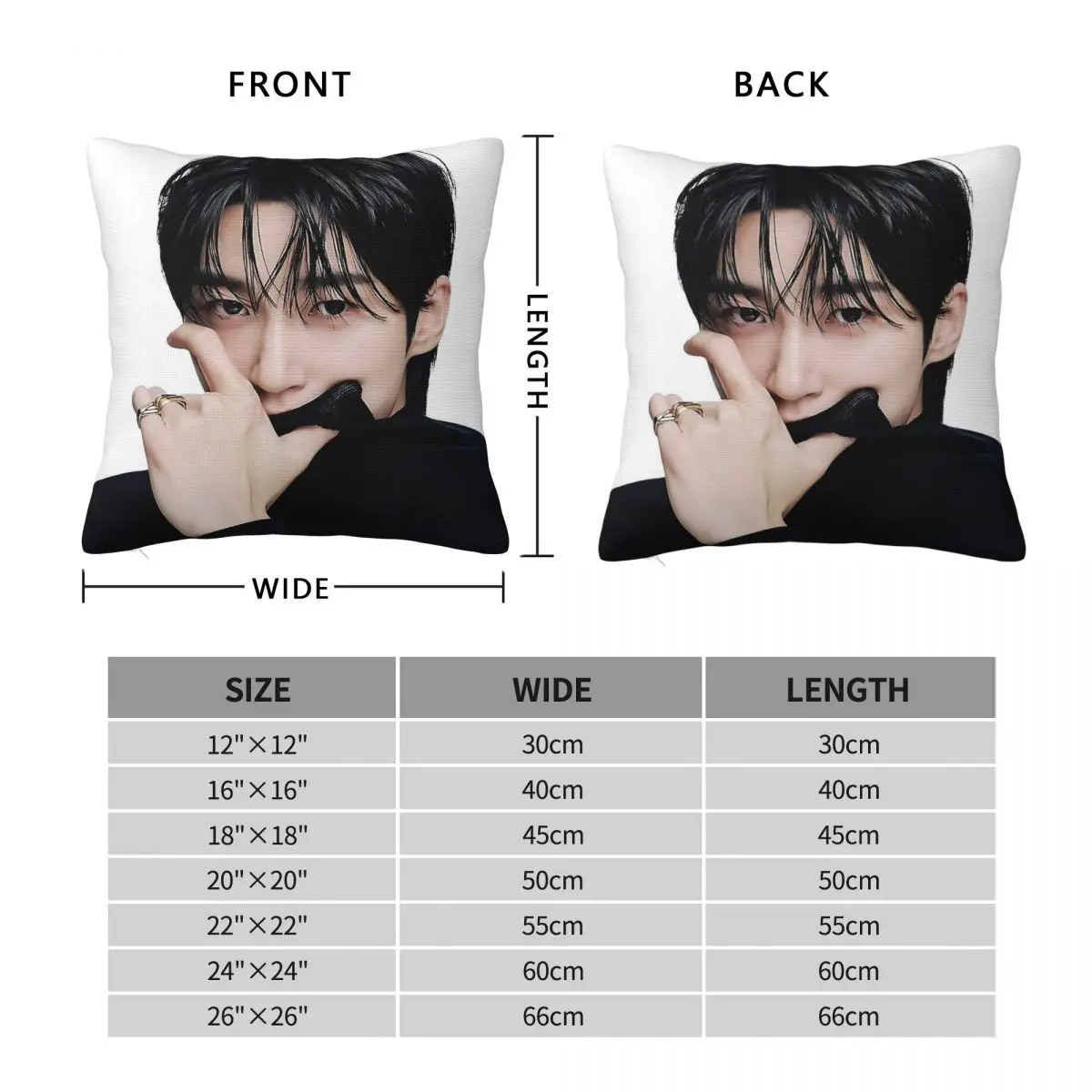 Byeon Woo-Seok Model Square Pillowcase Polyester Linen Velvet Creative Zip Decorative Throw Pillow Case Home Cushion Case 18