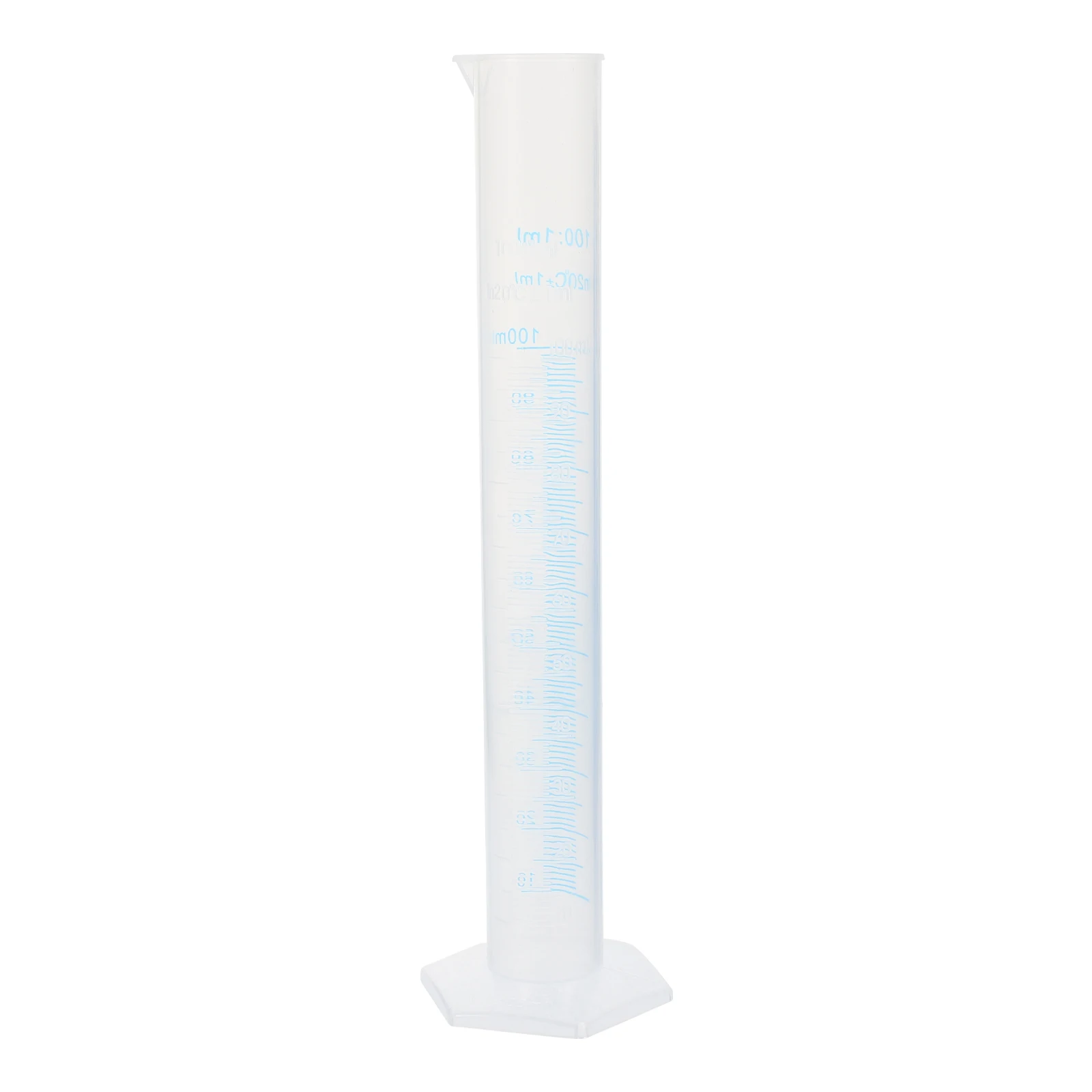 100Ml Transparent Graduated Plastic Measuring Cylinder Lab Use Food Grade Material Non Wetting Interior Accurate Meniscus Free