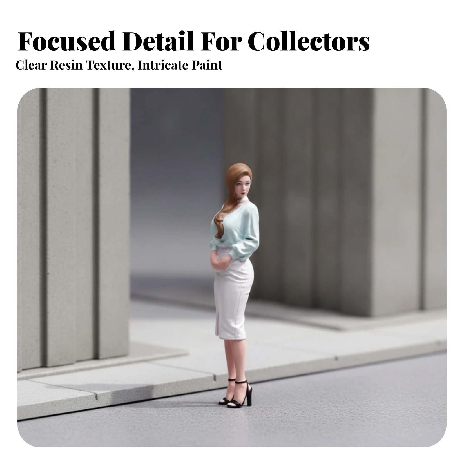 1/18 Scale Female Figure Hand-Painted Female Figure Resin Ornament Realistic Display Piece Handmade for Diorama Builders