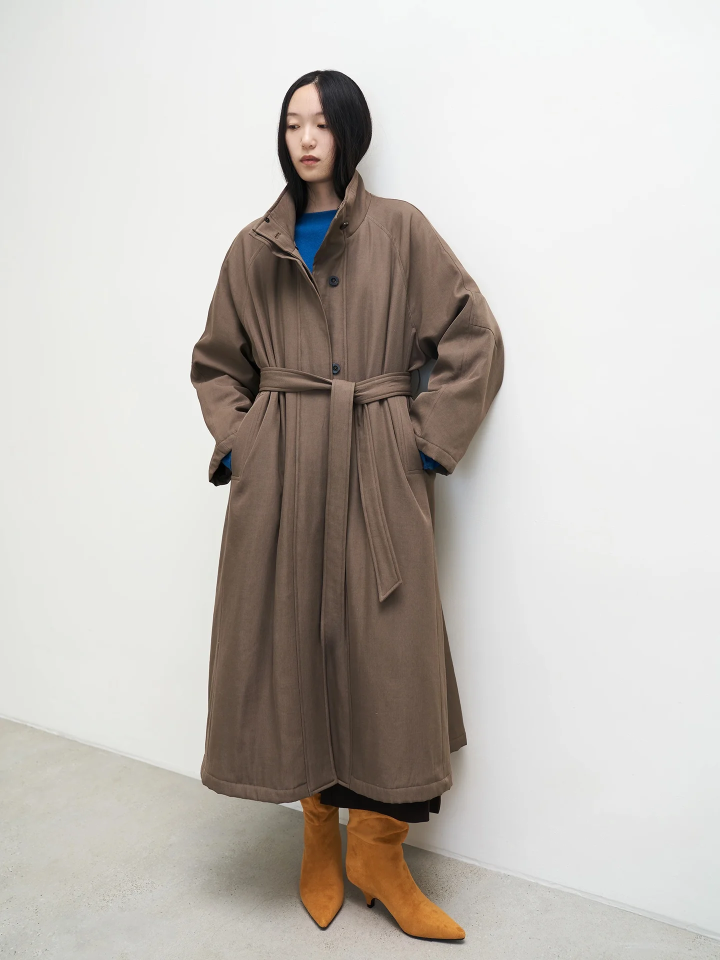 

Seei 00 Wool Fillable Detachable Fur Collar Warm Thi Long Cotton Jaet Women's Coat Sli Commute Loose Fit k Button