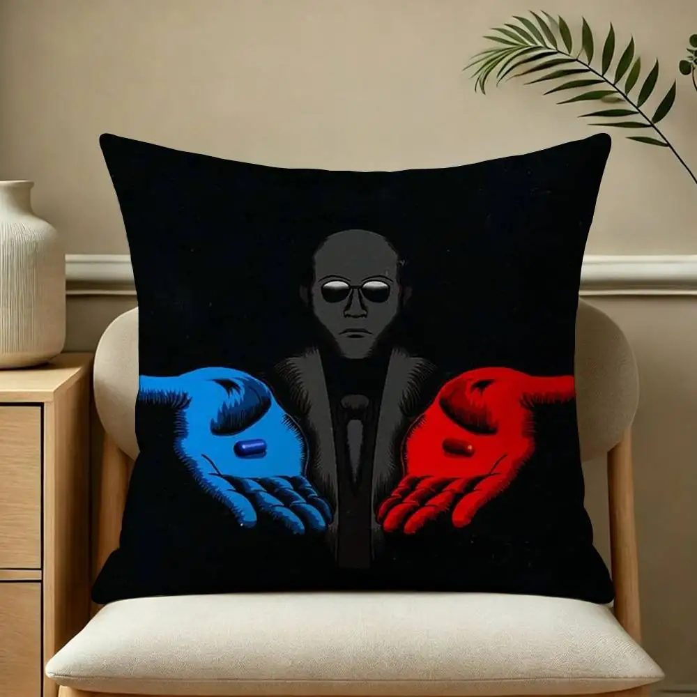 Cool Movie The M-Matrix Logo  Pillow Case Square Double-Sided Sofa Cushion Cover Bedroom Bedside Pillow