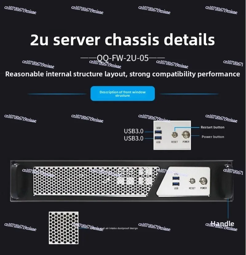 2U Industrial Control Chassis Aluminum Profile Panel 380 Short Chassis MATX Main Board