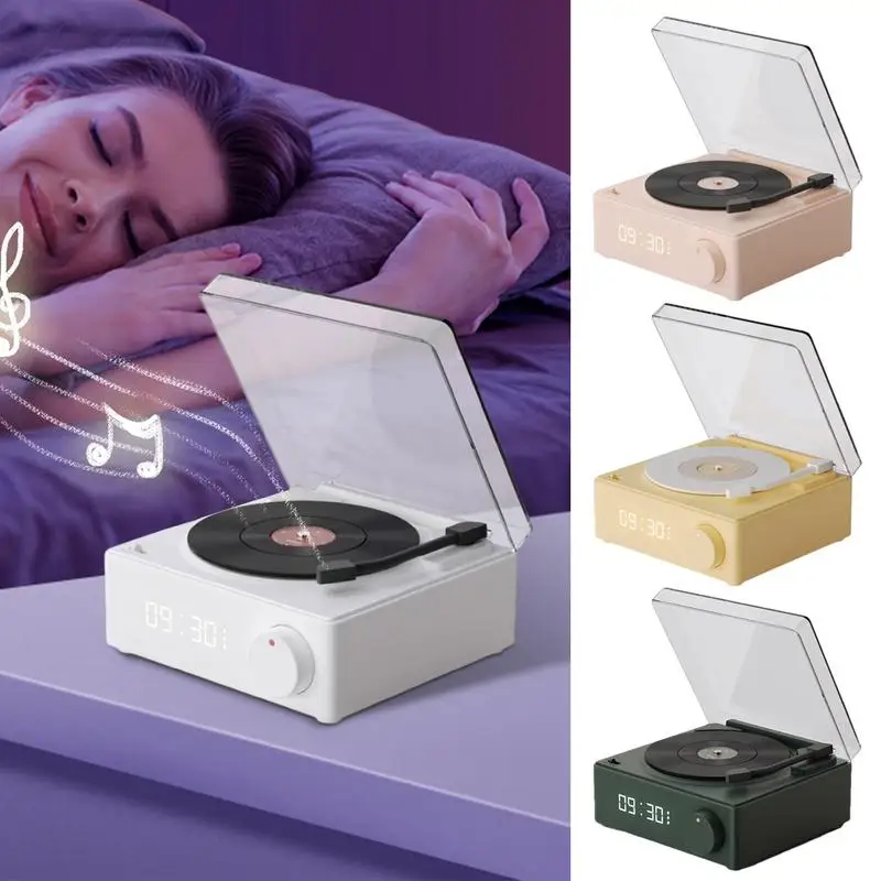 

Record Player With Speakers Wireless Record Player Speaker with Alarm Clock Vertical Record Player Smart Turntable Speakers