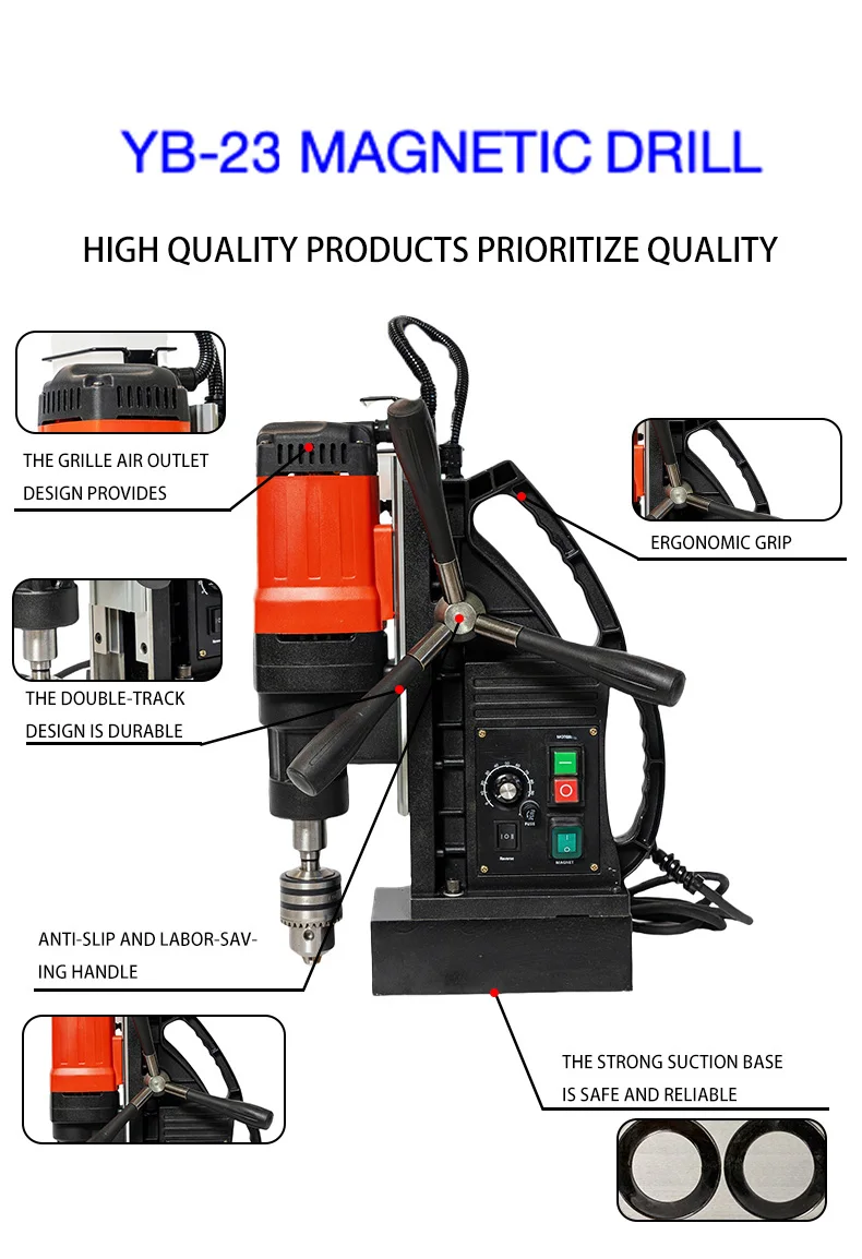 YB-23 23mm High Magnetic Portable Multifunctional Magnetic Drill on Reinforced Concrete and Masonry Industrial Motors