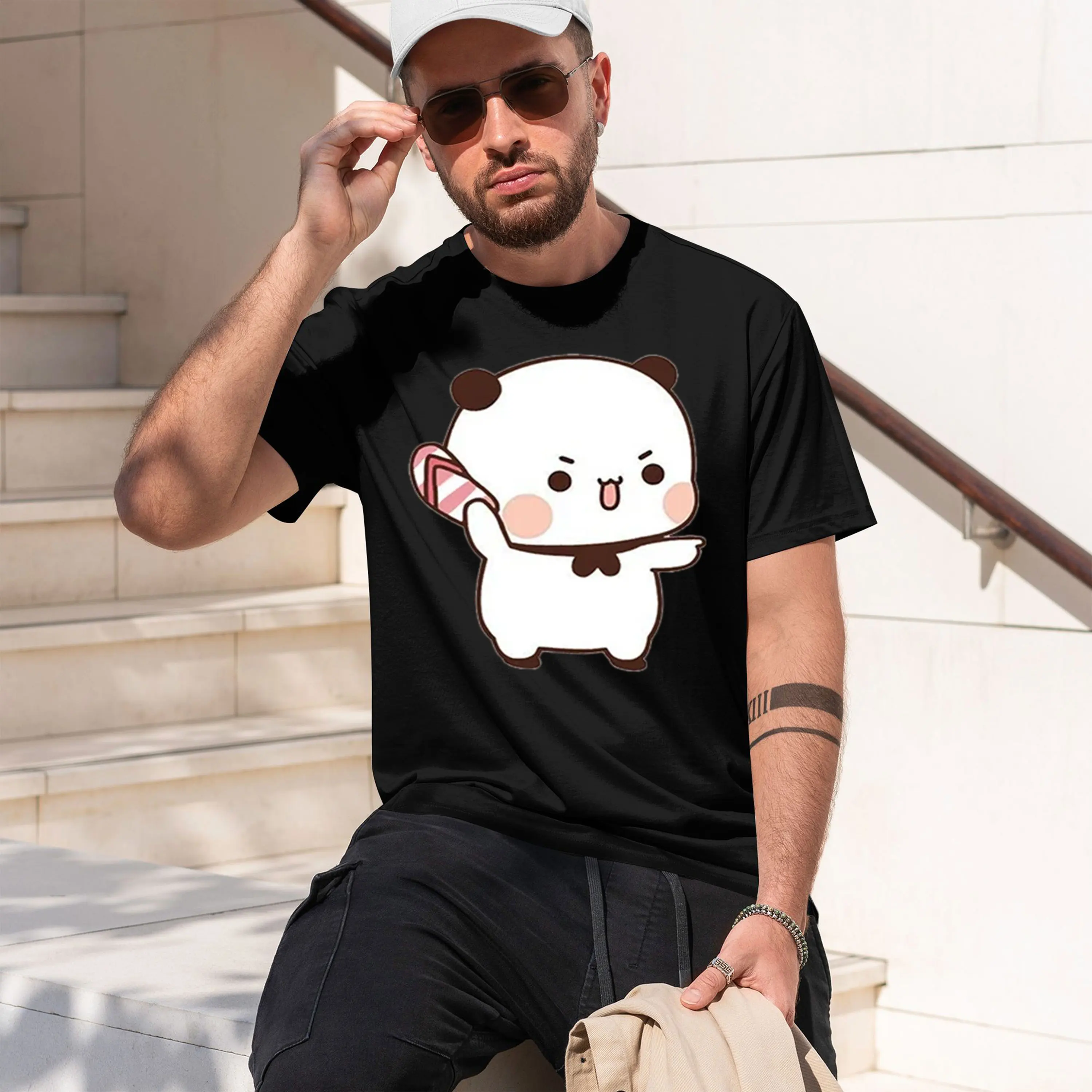 Cute Bubu Is Thro Flip-flops T Shirt Men Women Funny Dudu T-shirt Summer Print O-neck Male Clothes 2026 New Model Short-sleeve c