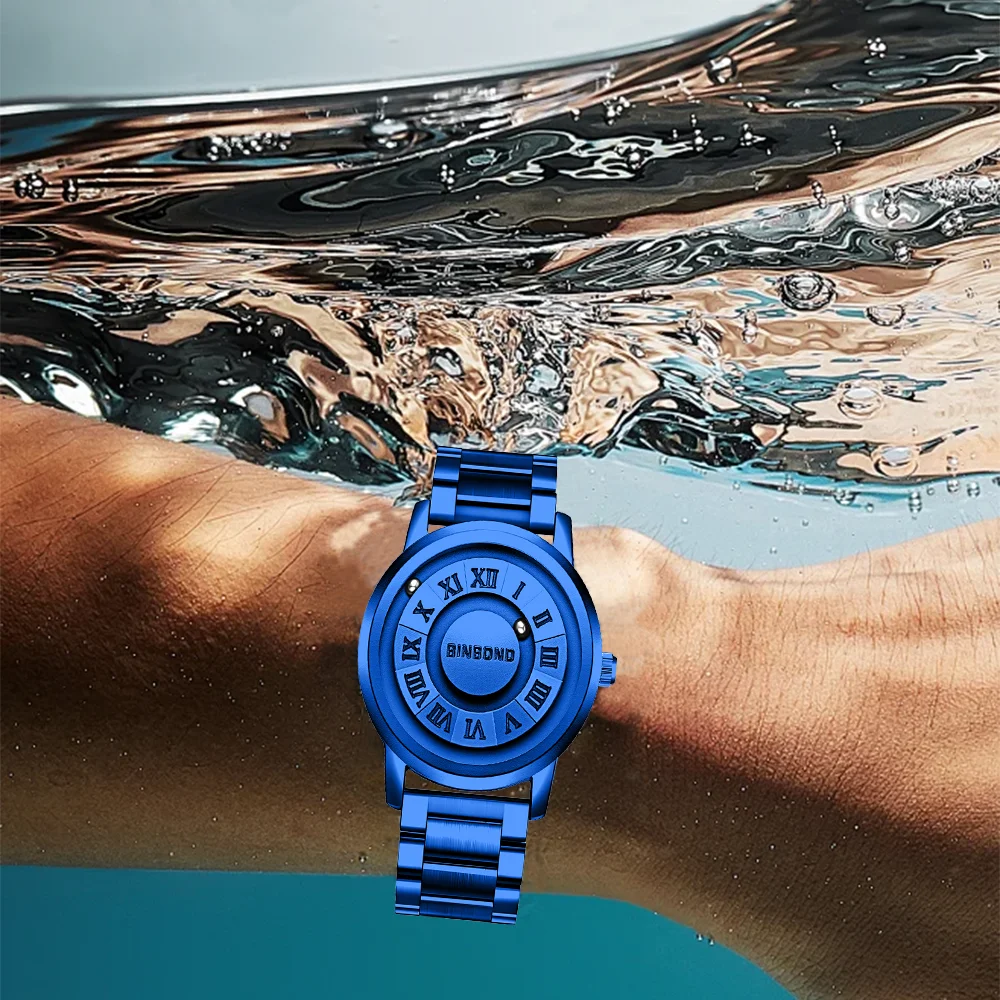 2024 New BINBOND Luxury Watch Fashion Waterproof Male Clock Luminous Date Stainless Steel Round Quartz Men Watch reloj hombre