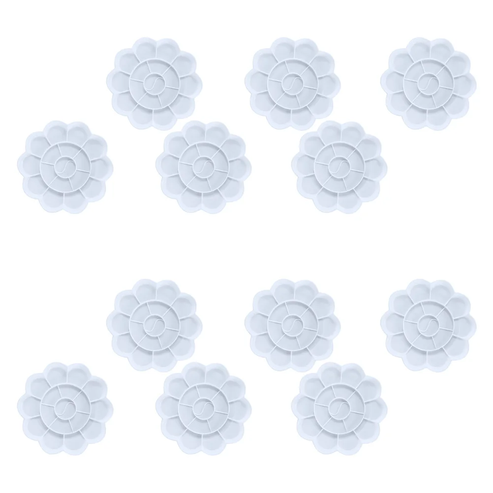 12 قطعة من لوحة خلط فن الأظافر، صواني طلاء بلاستيكية للأطفال، حاملات صبغات ألوان زيتية مائية، مستلزمات فنية ذاتية الصنع #6