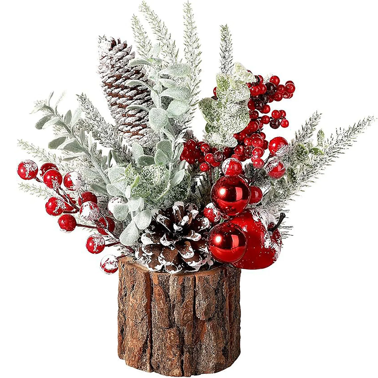 Creative Christmas Tree Tabletop Artificial Christmas Tree Decorations Red Berry For Home Indoor Fireplace Christmas Decoration