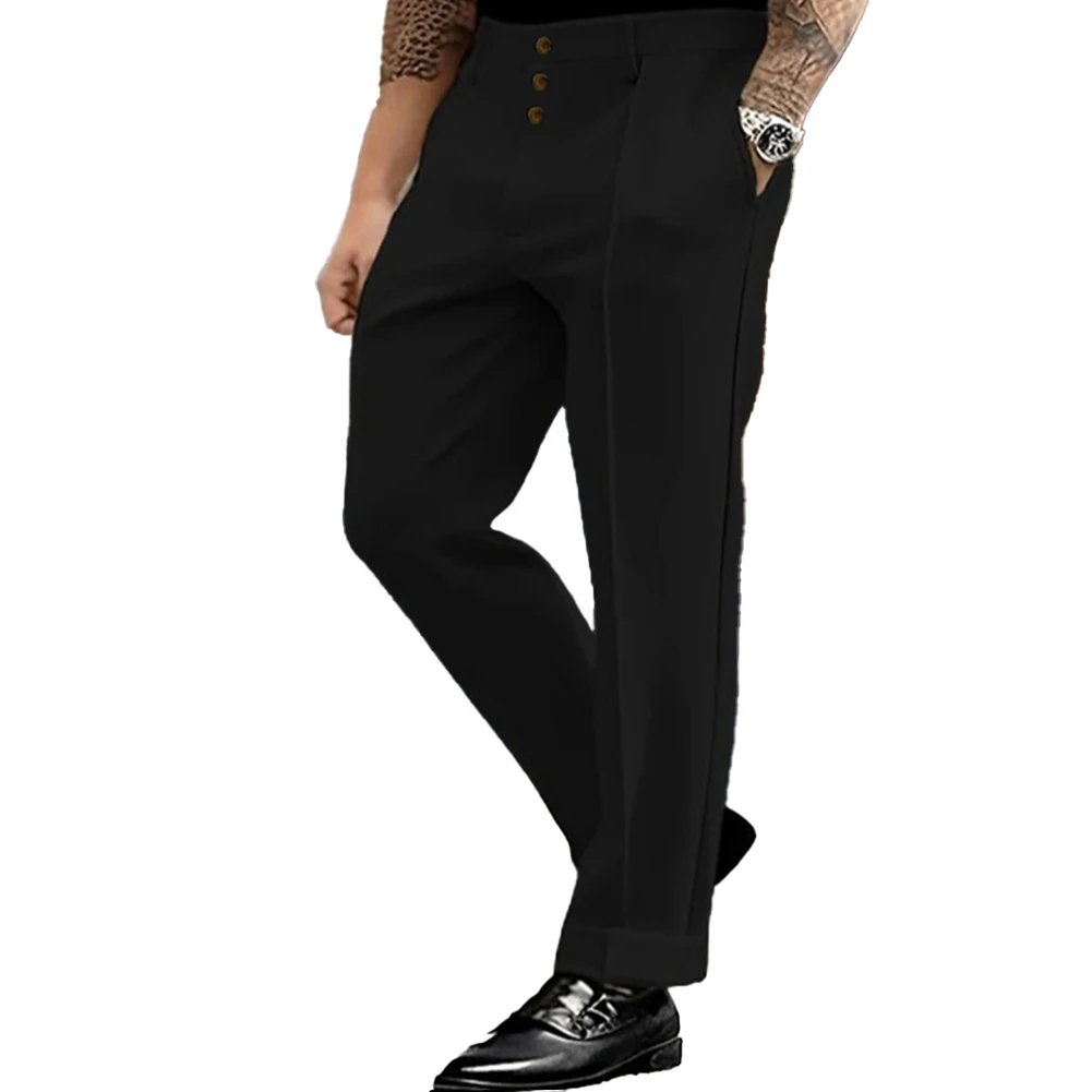 For Spring For Summer Men Dress Pants Stylish Wide Leg Trousers Business Trousers Business Trousers Elegant Style