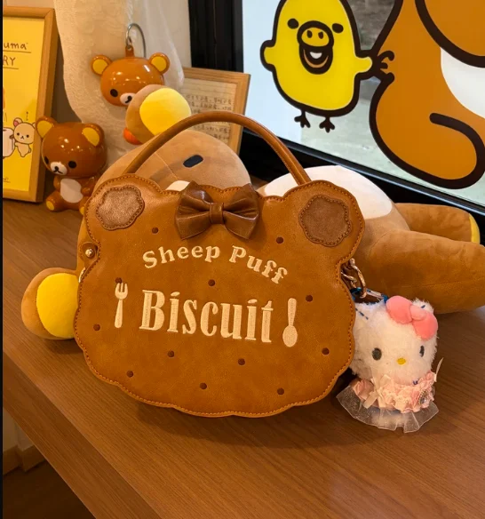 Girl Kawaii Bag Cute Bear Pattern Bags for Women Embroidery Love Original Diagonal Sweet and Cute Lolita Handbag Femme