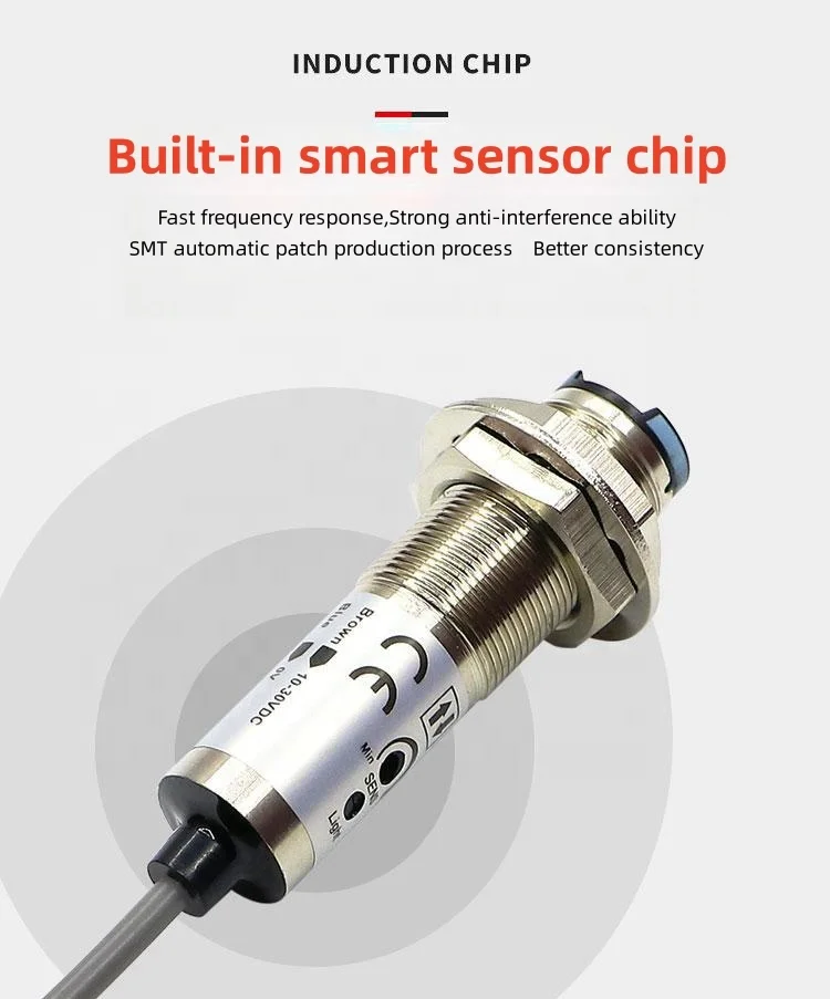 ER18M-DS30B1 Adjustable Photoelectric Sensor Switch for PNP Retro Reflective Photoelectric Sensor