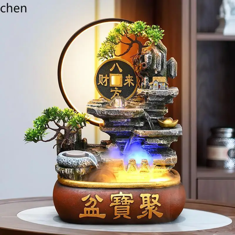 CZ   fountain for living room, circulating water landscape, fortune wheel for office, desktop humidifier and decorative piece