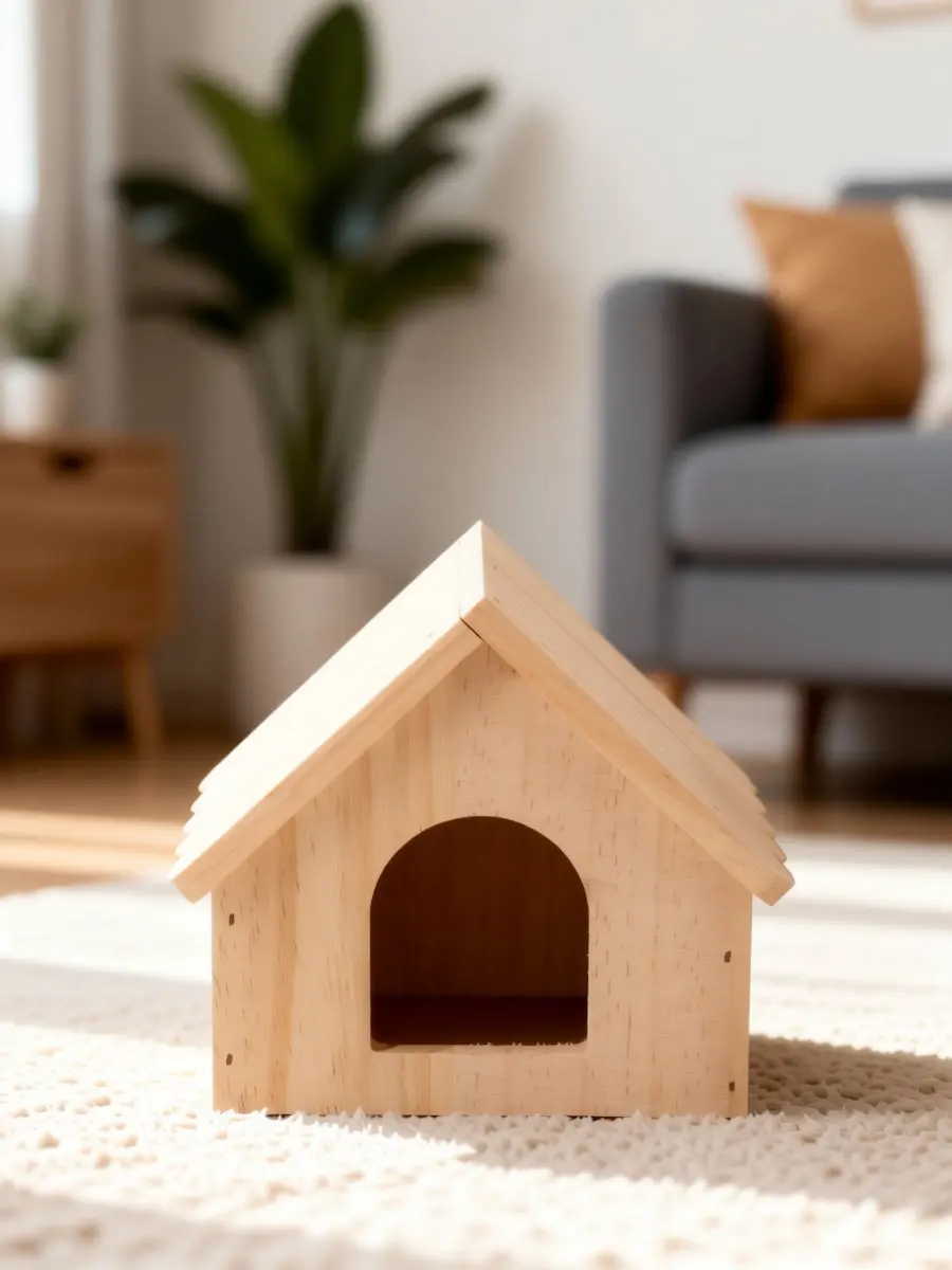 Wooden Hamster House Multi-Chamber Hideout Sleeping Hut for Hamster Guinea Pig Gerbil Small Pet Cage Accessory