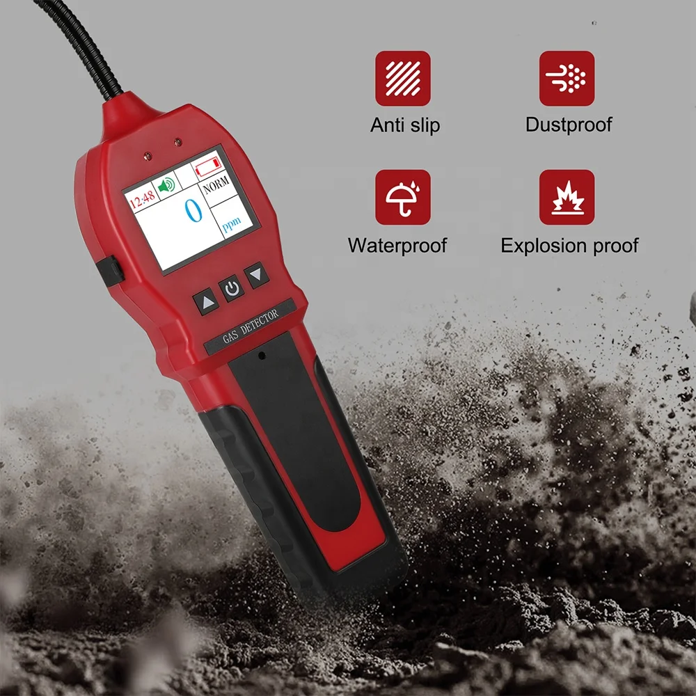 BH-90E Portable Gas Detector High Sensitivity Combustible Leak Detector Sound Light Vibration Alarm Rechargeable