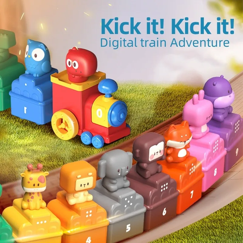 

10PCS Learning Toys for Toddlers Counting, Matching and Sorting Farm Train Matching Toys,Educational Soft Rubber Car Toys