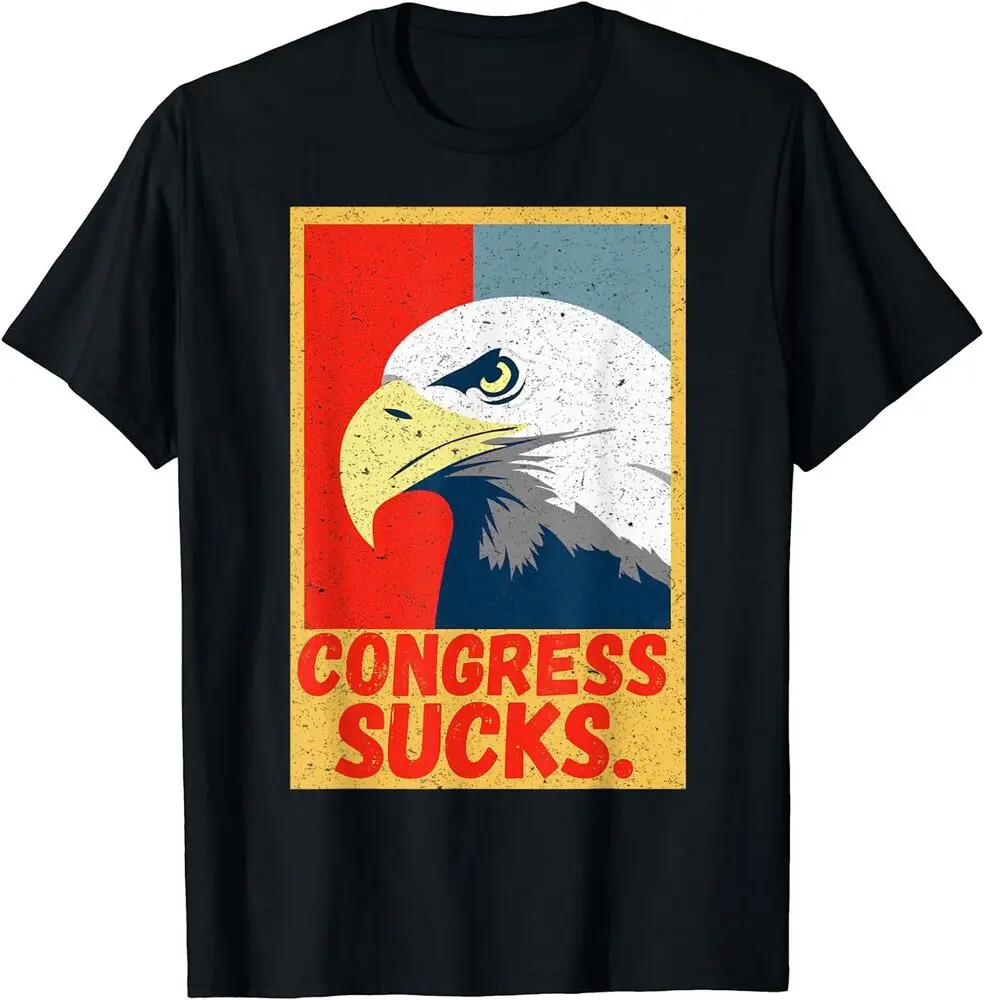 Congress Sucks Defund Politicians I Hate Politicians Anti T-Shirt Anime Graphic T-shirts High Quality 100%Cotton Short Sleeve