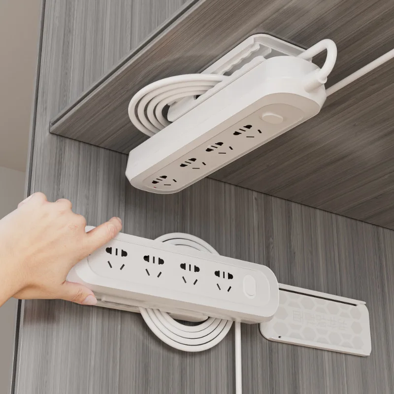 Power Strip Fixer Self Adhesive Wall Mount Punch Free Socket Fixing Sticker Household Seamless Paste Nail Creative Power Strip