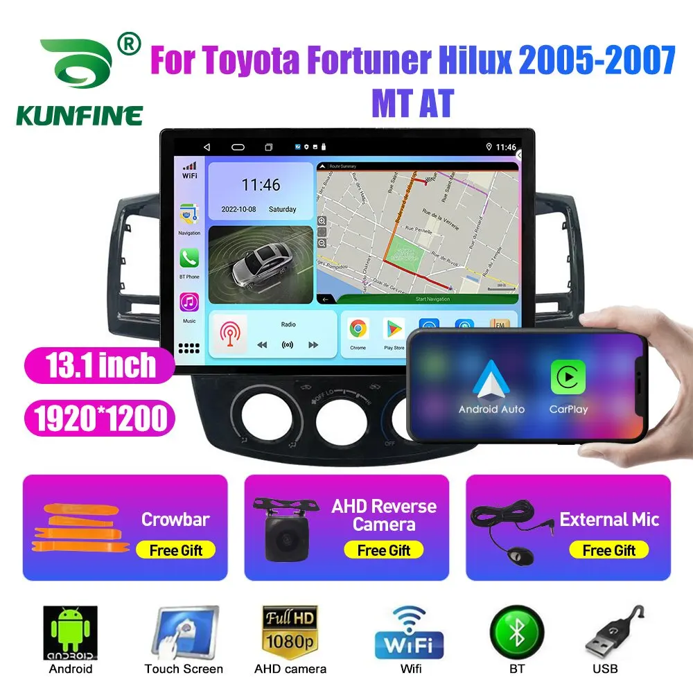 

13,1-дюймовый автомобильный радиоприемник для Toyota Fortuner Hilux 05-07 Автомобильный DVD GPS-навигатор Стерео Carplay 2 Din Центральная мультимедиа Android Auto