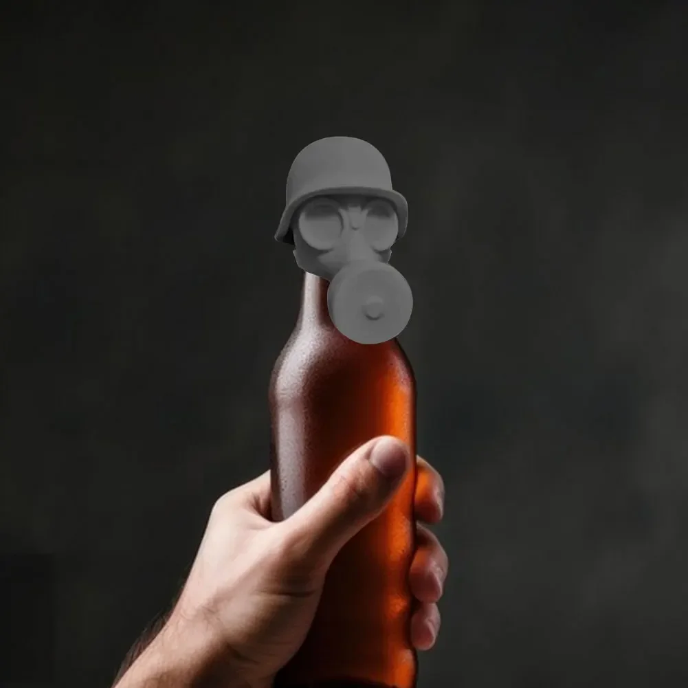 1/2PCS 3D Printing Gas Mask Beer Bottle Topper Reusable Novelty Air-Tight Cap for Liquor Preservation & Dustproofing ﻿ view 5