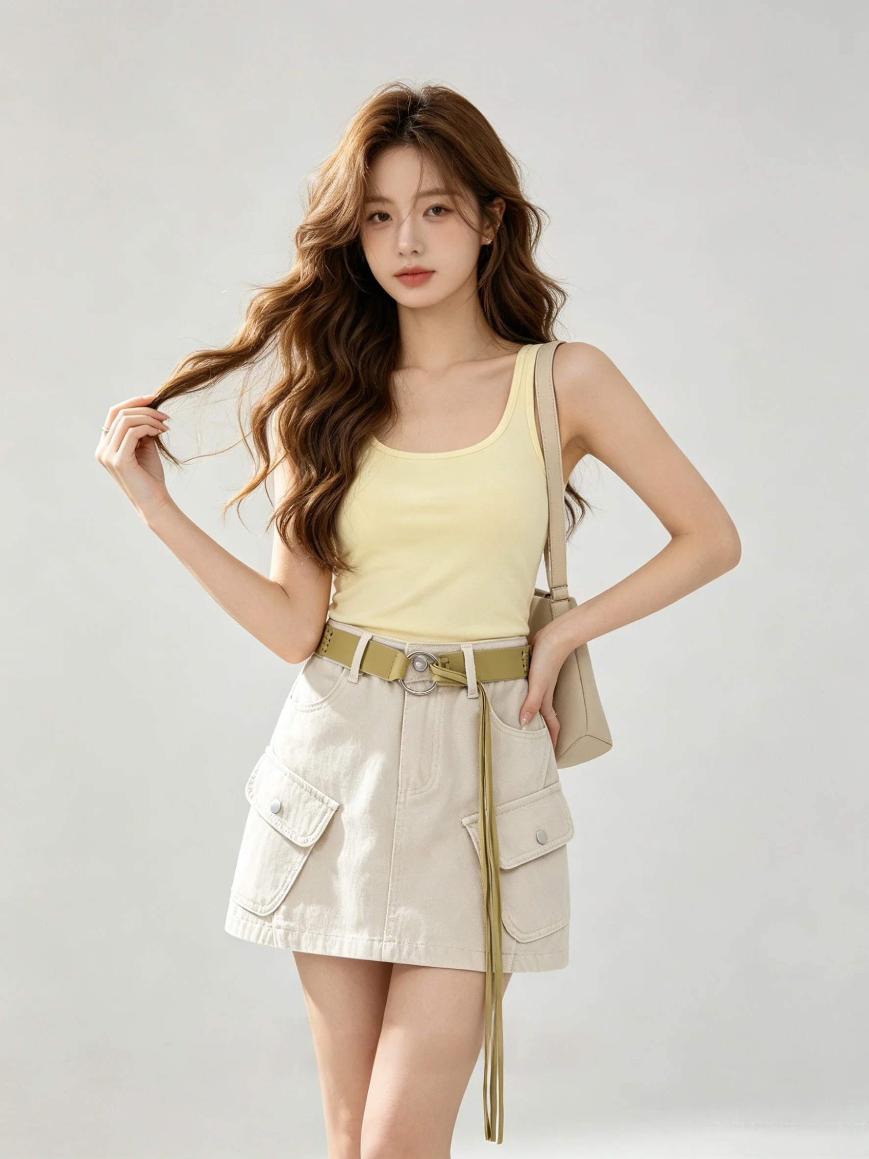 

Summer New Style Retro Denim Skirt Women's High Waist Slim A-Line Half Body Skirt Spicy Girl Commute Low Waist Zipper