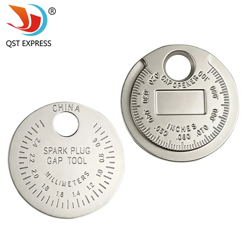 Coin‑Type Spark Plug Gap Gauge Metric Imperial Dual Scale 0.6‑2.4mm Cars Motorcycles Spark Plug Gap Adjustment Measuring Tool