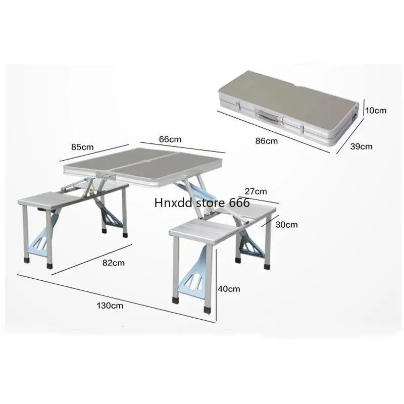 

Portable picnic barbecue table camping one-piece table and chairs one-piece thickened