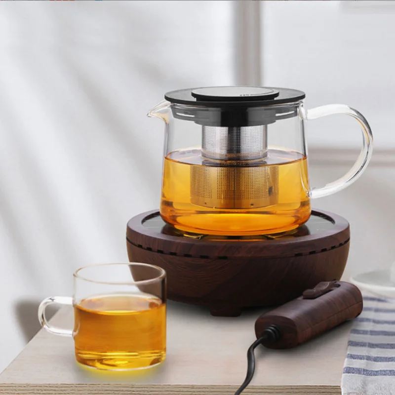 Transparent Glass Teapot Heat-resisting High Borosilicate Tea Pot with Infuser Tea Kettle Kitchen Glass Teapots Home Teaware