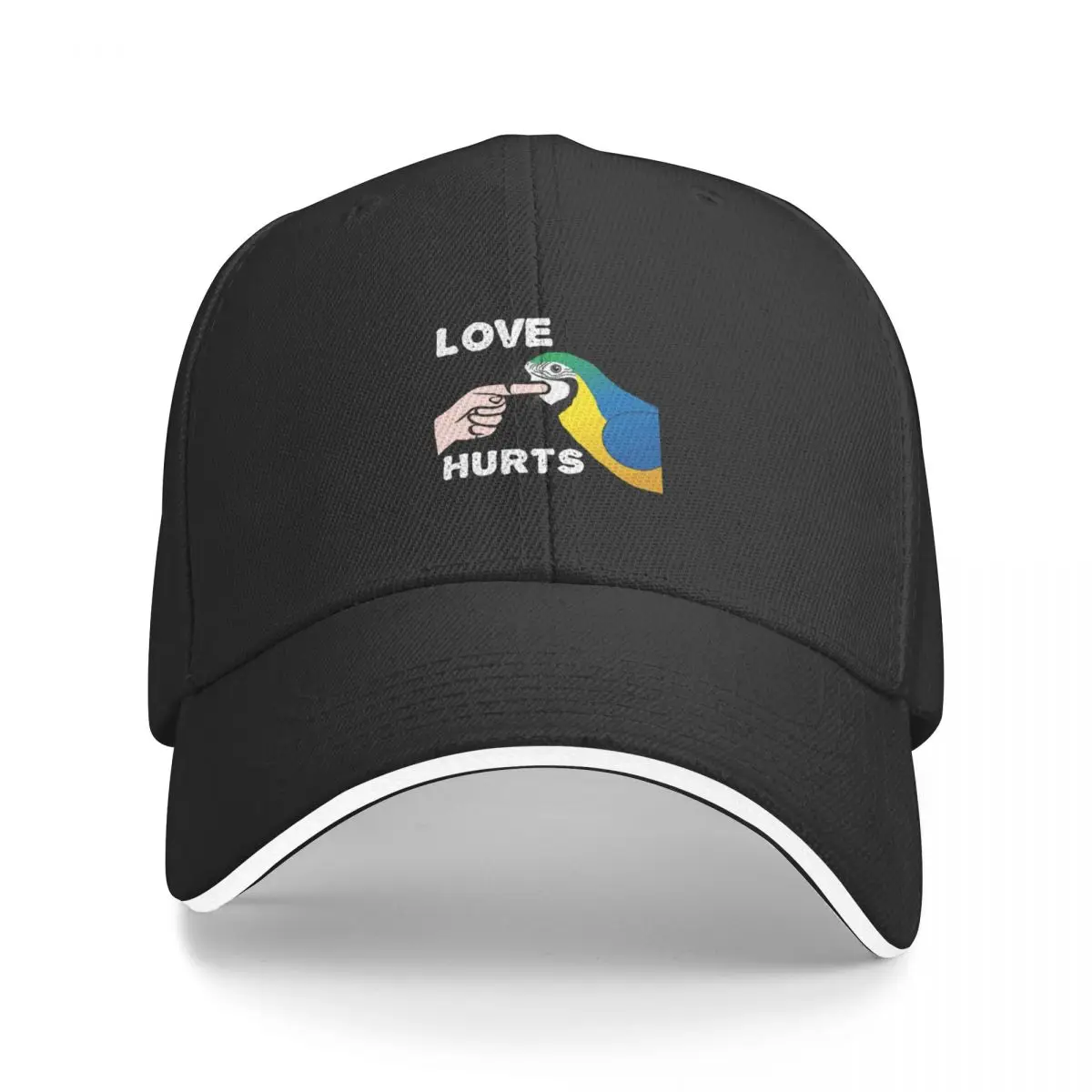 Love Hurts Blue And Gold Macaw Parrot Valentine'S Day Baseball Cap Trucker Hat Hat Man Luxury Designer Hat Women's Hats Men's