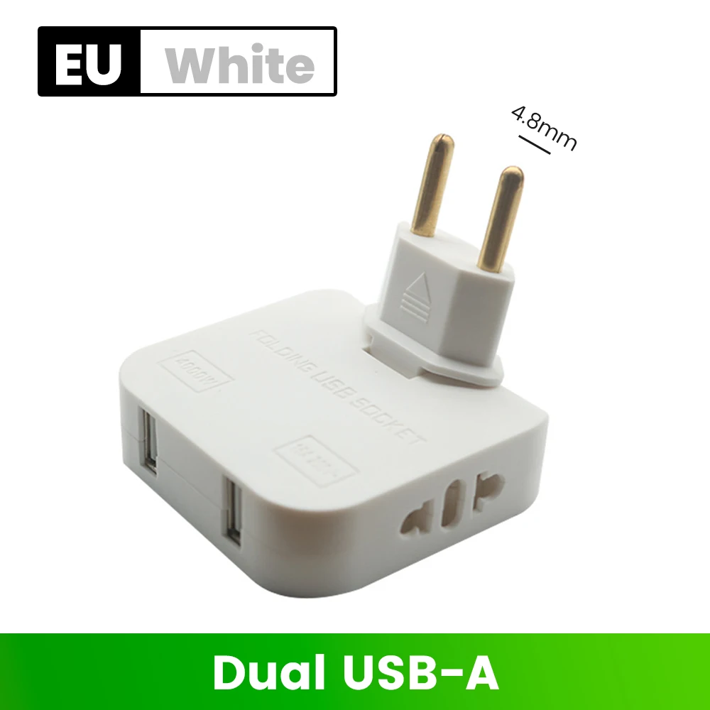 3-in-1 EU/US-Steckdose, Stecker-Adapter, faltbar, USA zu EU, Reise-Adapter, Stromkonverter, KR-Stecker, Steckdose, AC-Steckdose