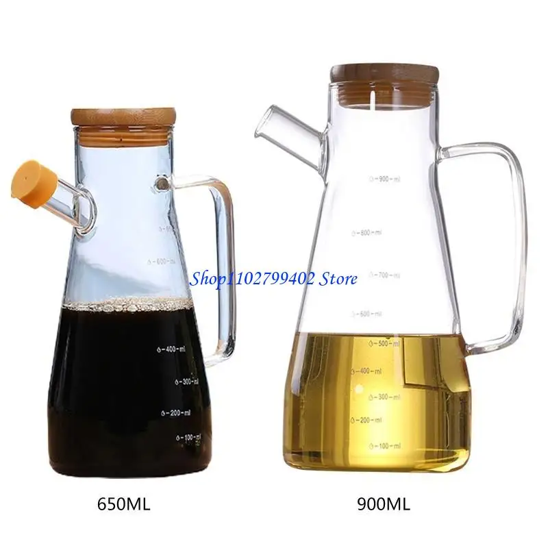 547F Oil Pot with Handle Leakproof Condiment Container Pour Spout 2 Styles to Choose