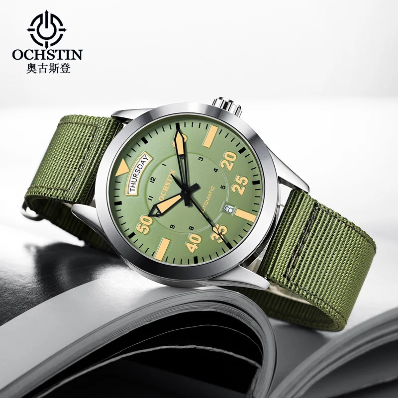 OCHSTIN Men's Nylon Strap Automatic Mechanical Movement Watches Master Series Hot Sale Watch Man Fashion Luxury Clock For Male
