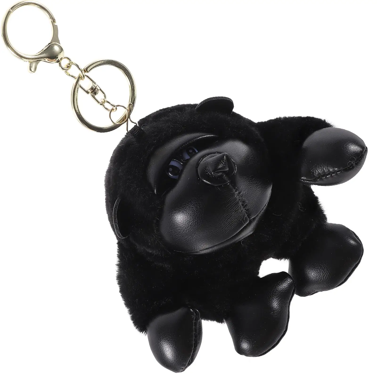 Gorilla Plush Pendant Monkey Keychain (Black) 1pc Decor Stuffed Animal Baby Ornament Decorative Bag Pp Cotton Animals Tote